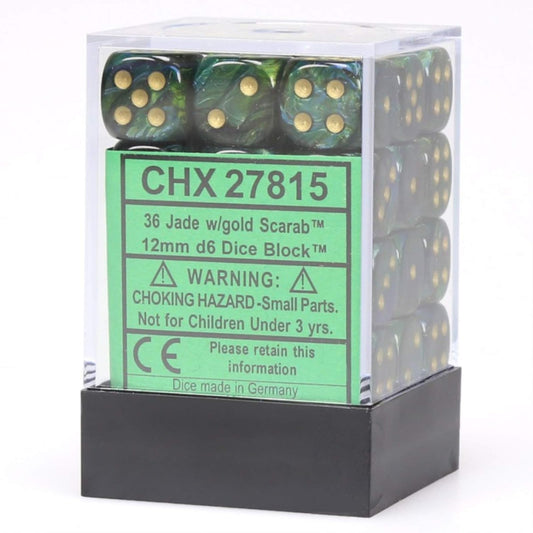 Chessex Dice D6cube12mmscb Jdgd (36)