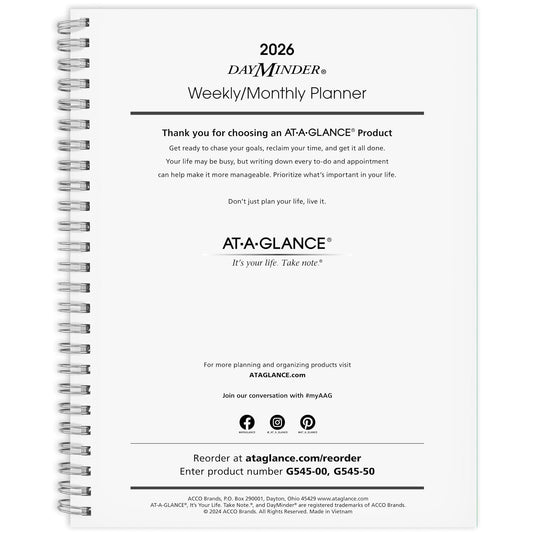 AT-A-GLANCE Planner, 7 x 8.75 inches, White