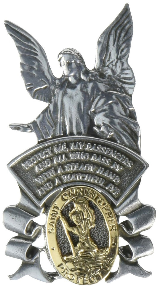 Cathedral Art KVC122 Auto Visor Clip, St. Christopher/Guardian Angel, 2-3/8-Inch
