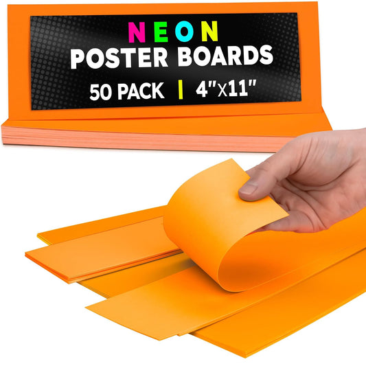 Hygloss Card Stock, 4 x 11-Inch, Neon Orange
