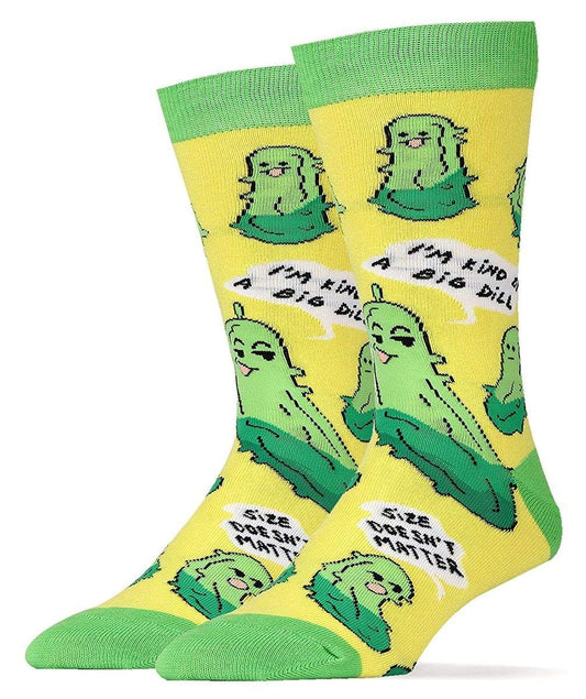 Oooh Yeah Socks Mens Cotton Crew Sock (Big Dill)