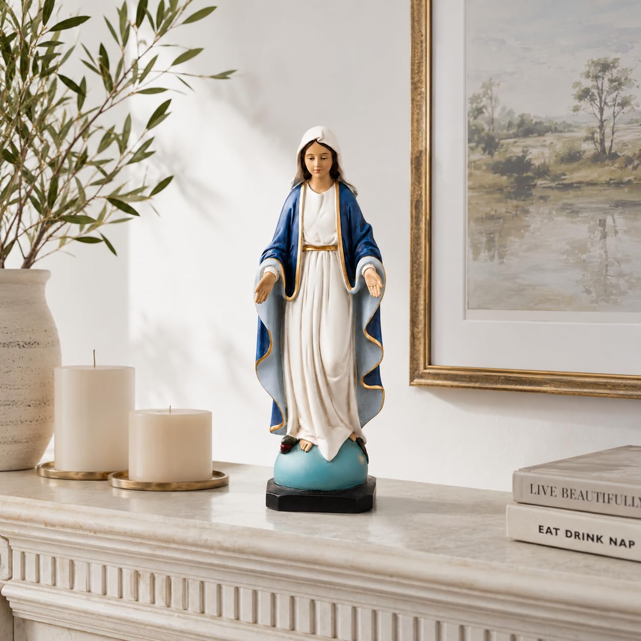 Comfy Hour 9 Inch Virgin Mary Statue, Our Lady of Grace, Set of 1