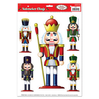 Beistle 22114 5-Piece Assorted Nutcracker Clings, Multicolored