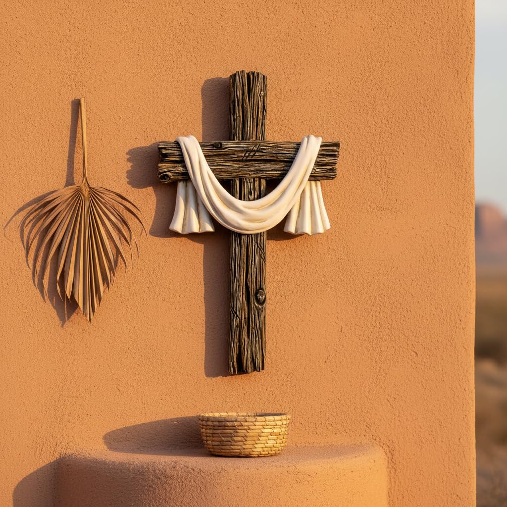 Comfy Hour 13 Inch Cross for Wall, Rustic Wall Cross Decor