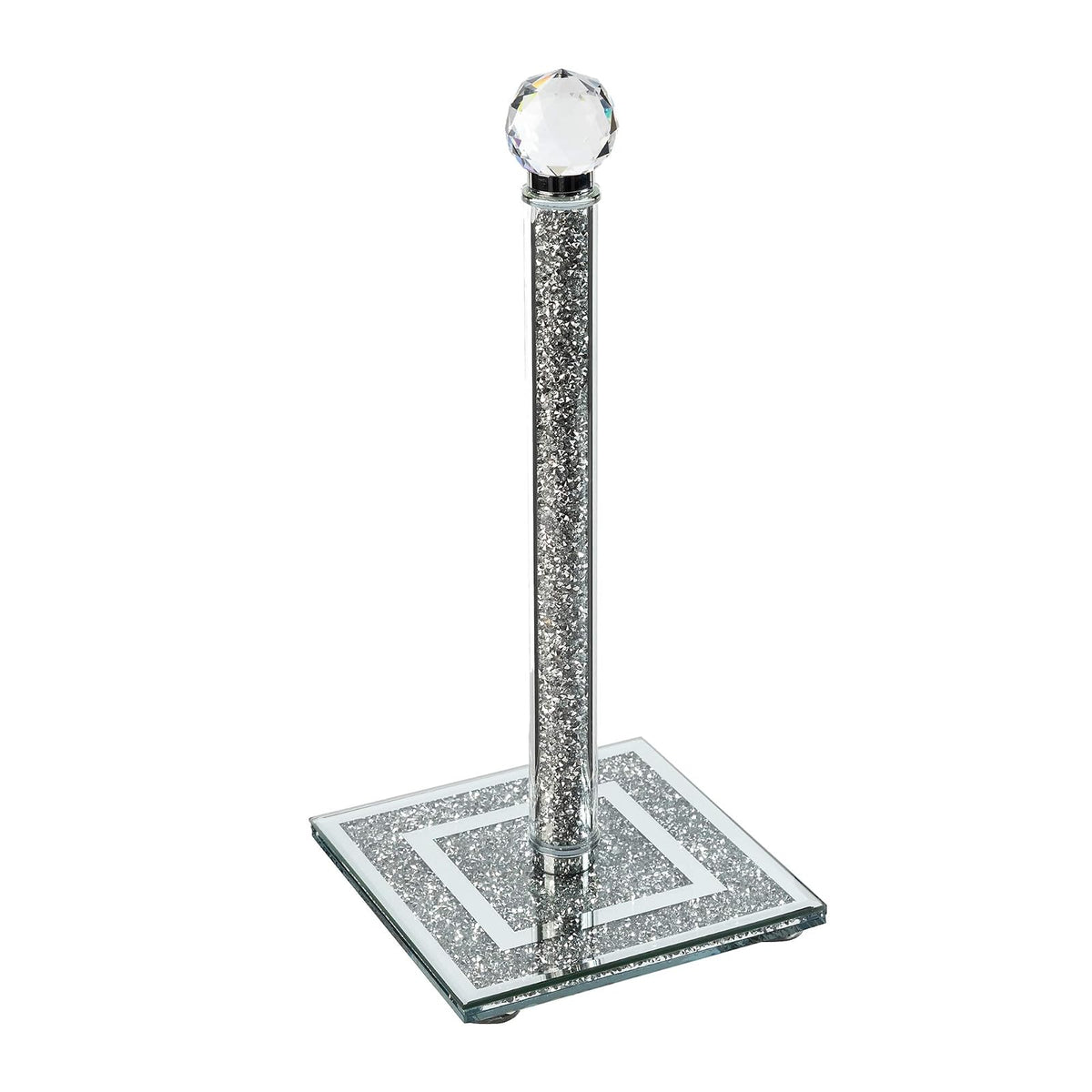 London Boutique Paper Towel Holder, 29x12cm, Silver and Clear