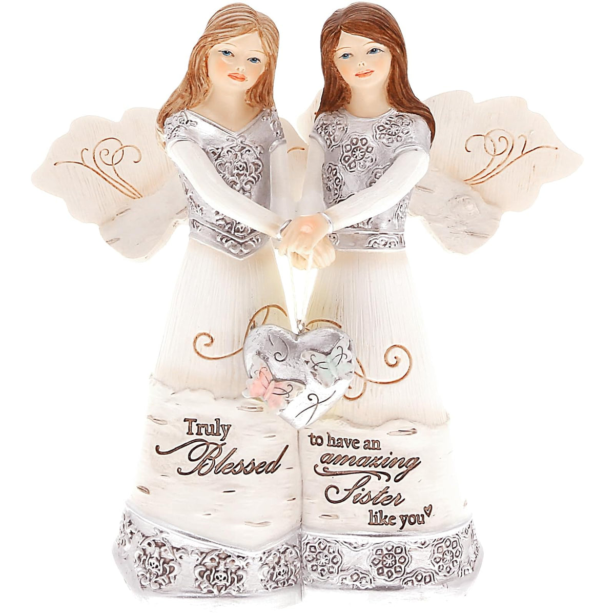 Pavilion Gift Company Figurine, 5.5", Cream/Beige, Silver, Tan