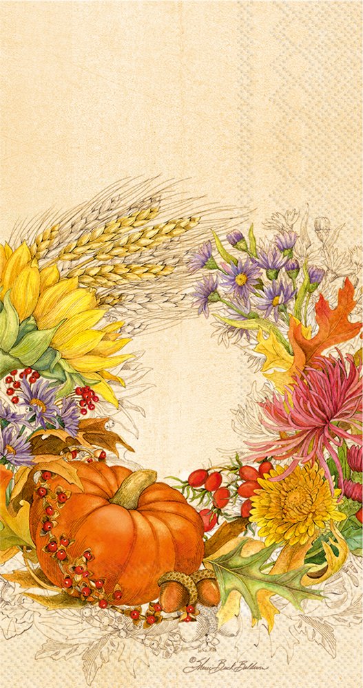 Boston International IHR Guest Towel Buffet Paper Napkins, Beautiful Harvest