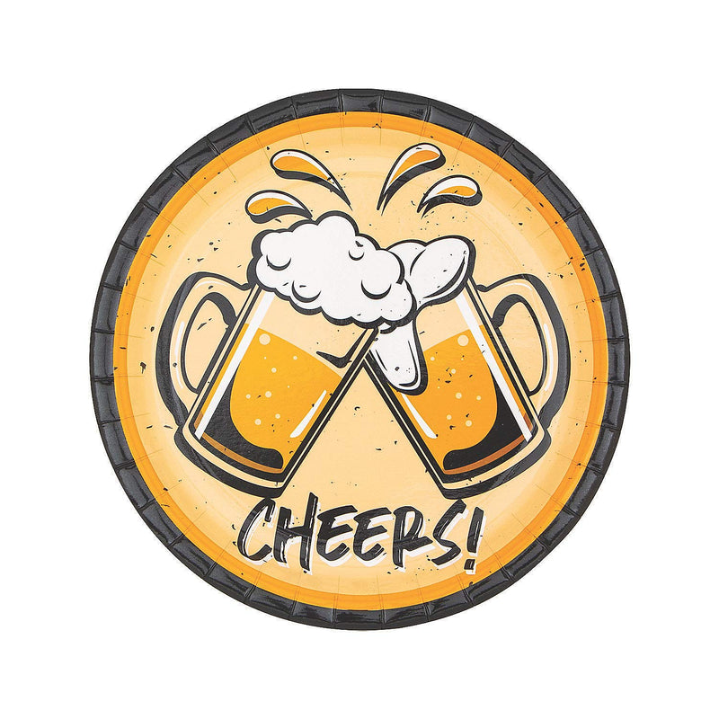 CHEERS AND BEERS DINNER PLATE - Party Supplies - 8 Pieces