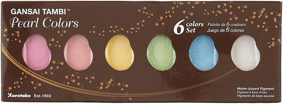 Kuretake Paint, 6 Count (Pack of 1), Pearl Colors