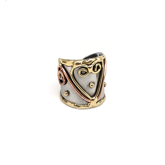 Anju Jewelry Mixed Metal Cuff Ring