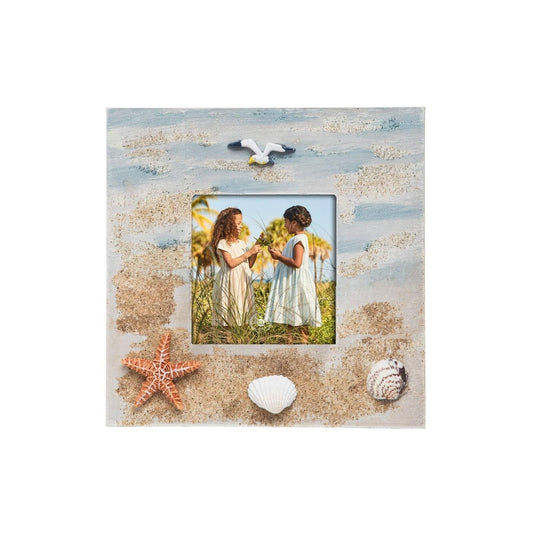 Beachcombers Picture Frame, 3 x 3-inch, Multicolored