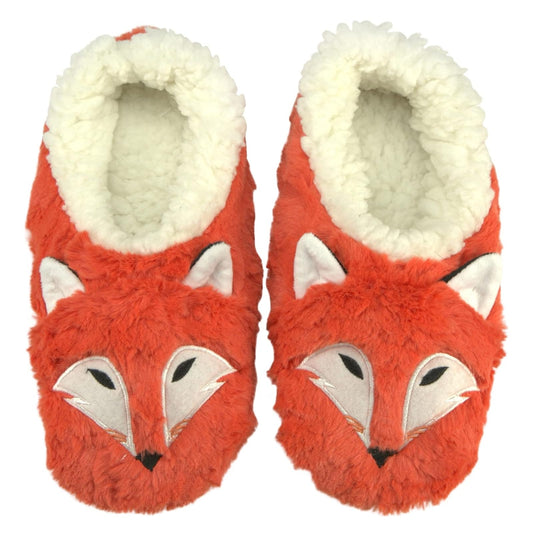 Oooh Yeah Socks Oooh Geez Fluffy Animal Slipper Foxy Fox All Amazingly Soft Sherpa Non-Skid Sole Size Small Orange