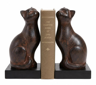 Comfy Hour 6.8 Inch Cat Bookends for Shelves, Cat Statue, Set of 2