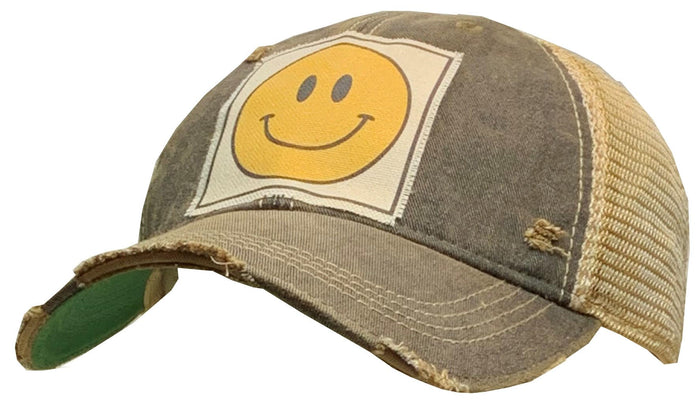 VINTAGE LIFE Hat, Happy Face, Trucker Hat