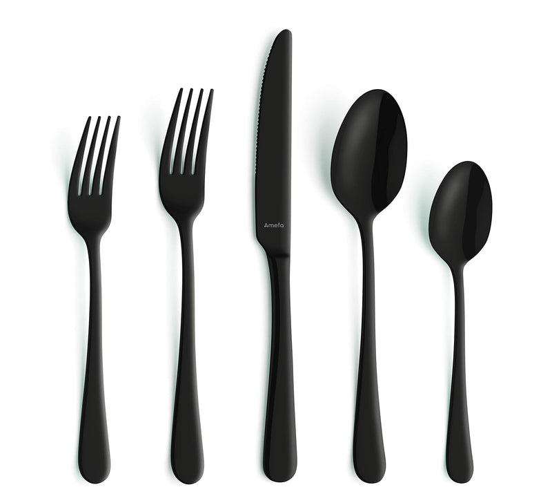 Amefa Austin 20pc Flatware Set, 18/0 Stainless Steel Black