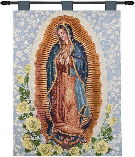 Manual Inspirational Collection 26 X 36-Inch Wall Hanging and Finial Rod, Our Lady of Guadalupe