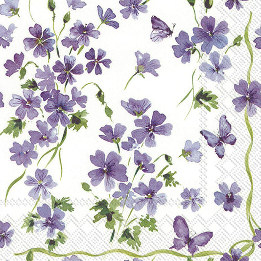 Boston International IHR 3-Ply Cocktail Beverage Paper Napkins, 5 x 5-Inches, Purple Spring