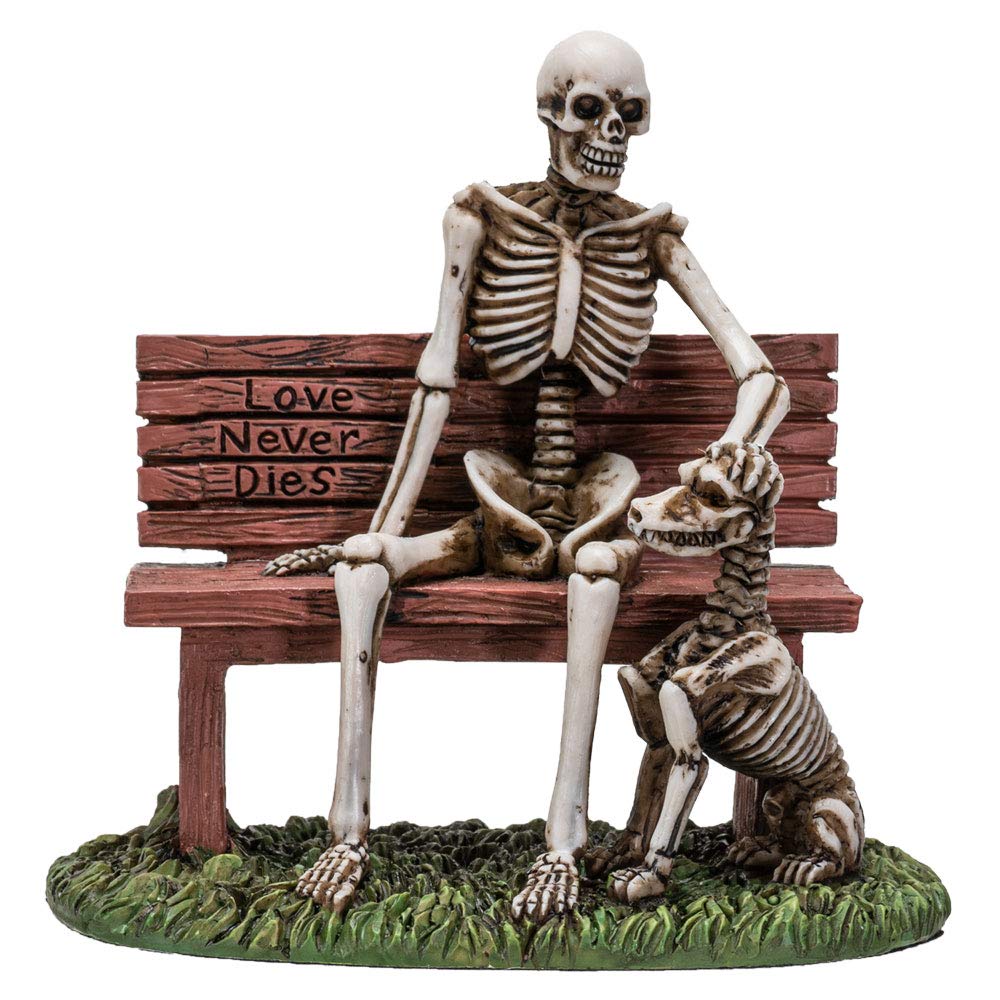 Pacific Trading Giftware Old Man and A Dog Love Never Die Skeleton Resin Home Decor Figurine