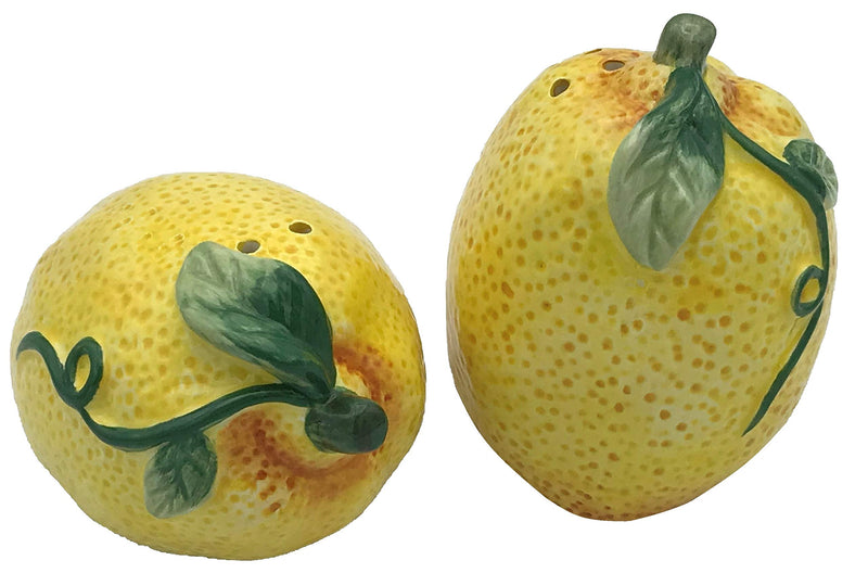 Certified International 23136 Citric Lemon Design Ceramic Salt & Pepper Shaker Set