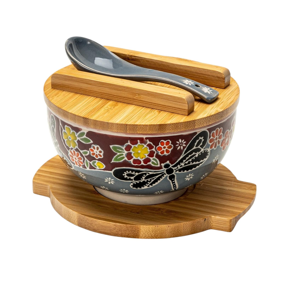 Urban Tokyo Dishware Bowl, 6"D, Red and Gray