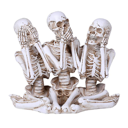 Pacific Trading Giftware Hear See Speak no Evil Skeleton Resin Figurine