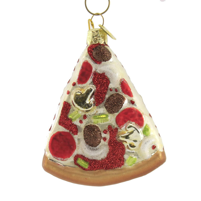 Kurt Adler 3-1/2-Inch Noble Gems Glass Pizza Slice Ornament