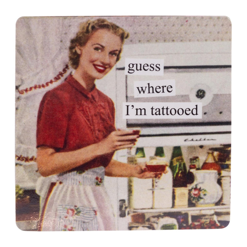 Anne Taintor Square Refrigerator Magnet - Tattoo