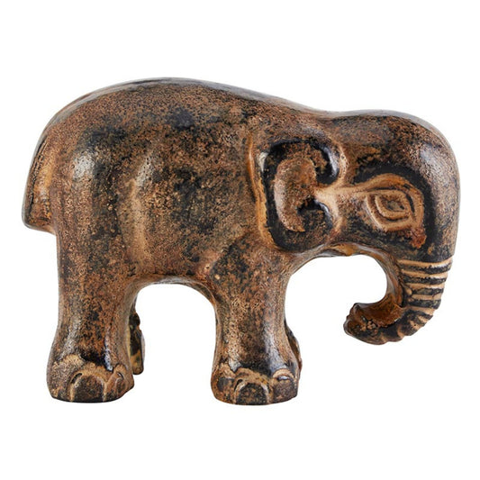 47th &amp; Main Elephant Sculpture Home Décor for Table, 4.5" L x 2" W x 3.75" H, Brown