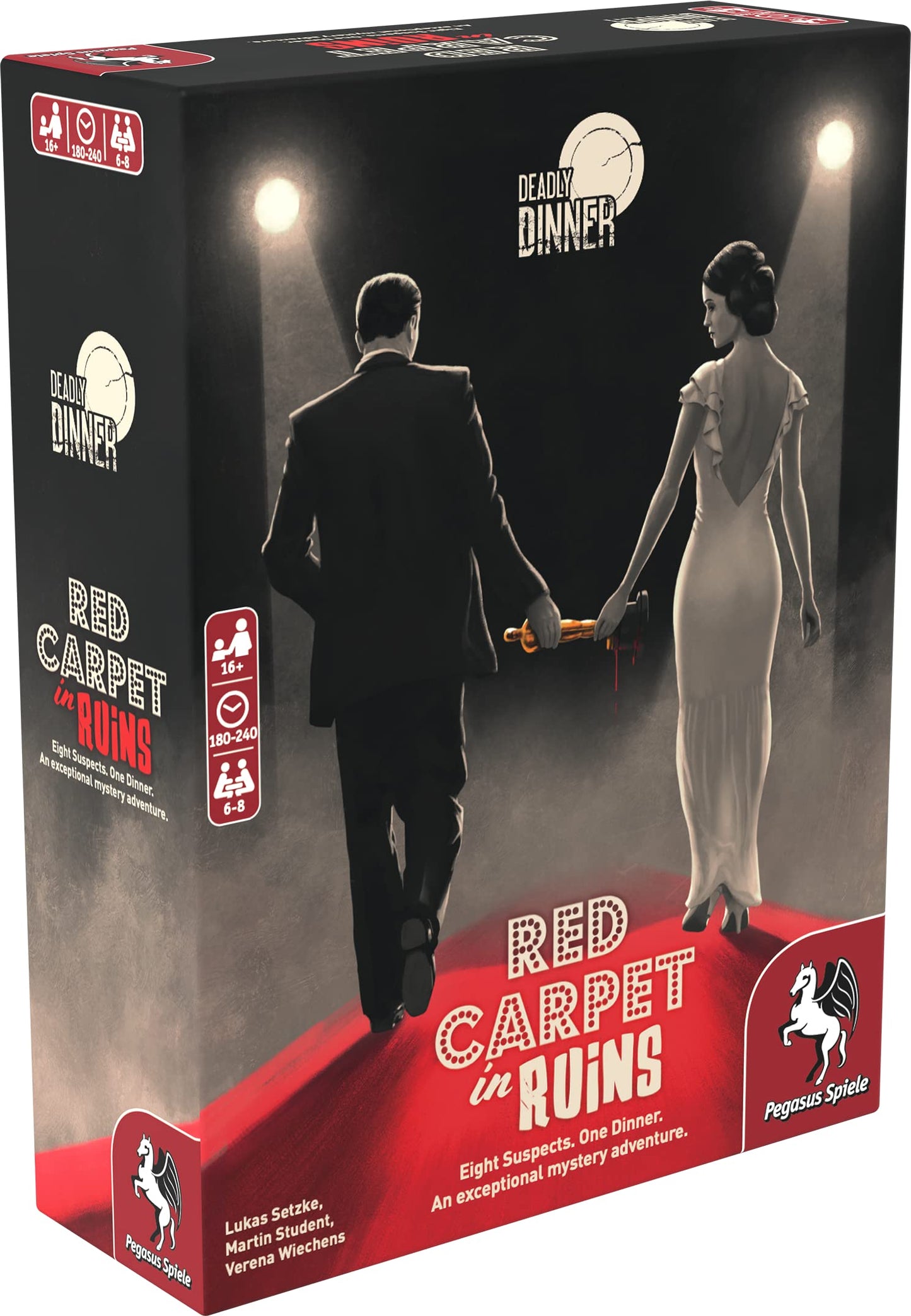 Deadly Diner: Red Carpet in Ruins - Board Game by Pegasus Spiele 6-8 Players – Board Games 180-240 Minutes of Gameplay – Games for Game Night – Teens and Adults Ages 16+ - English Version