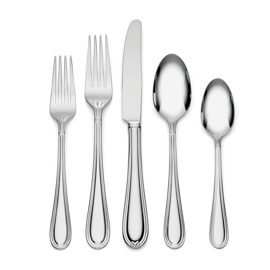 Lenox Ashbridge 80-Piece Flatware Set, 12.55, Metallic