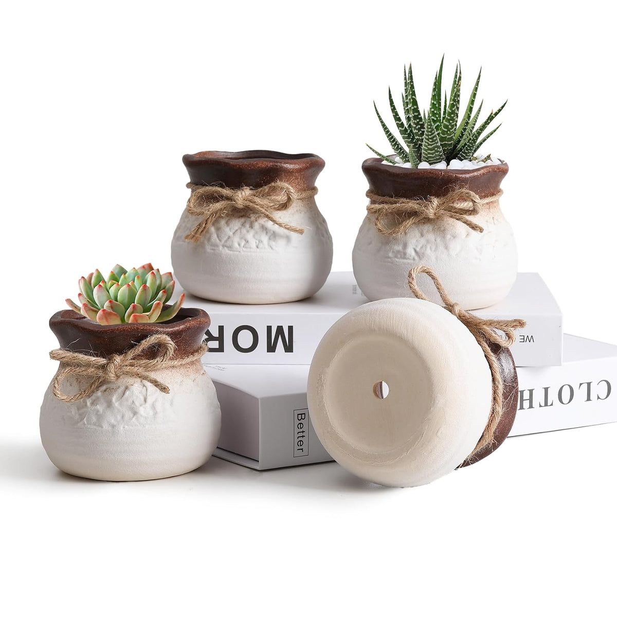 T4U Planter, White+brown, Modern