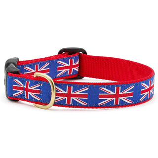 Up Country Animal Collar, Small (fits necks 9" - 15") Narrow, Union Jack
