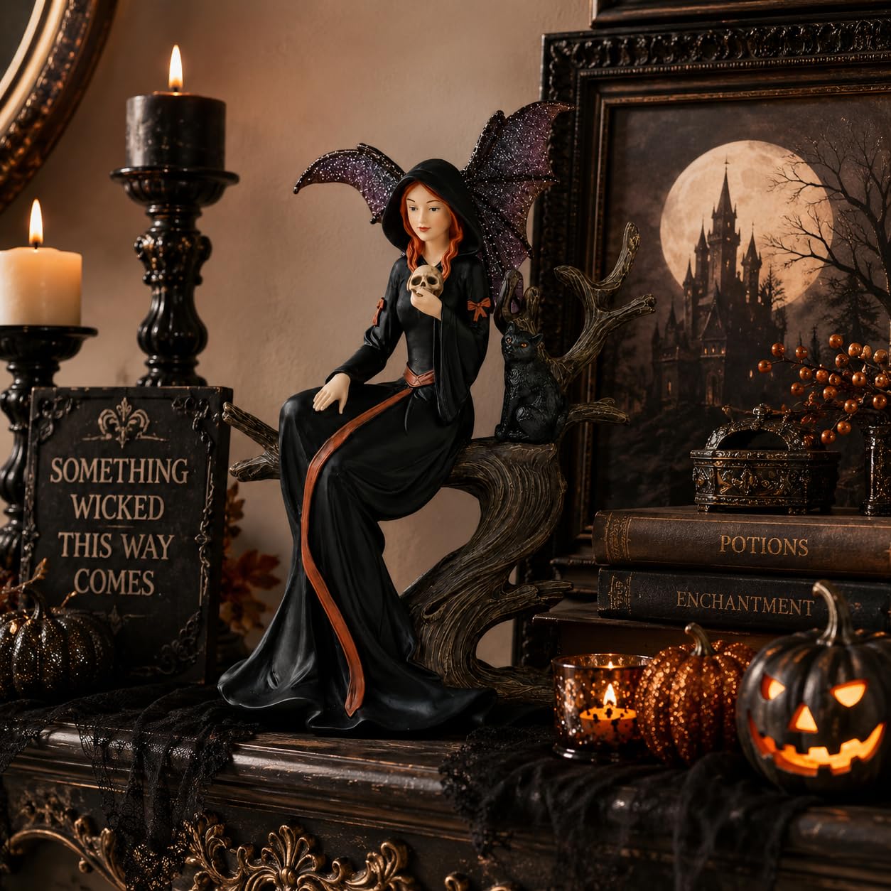 Comfy Hour 7.5 Inch Witch Figurine, Dark Fairy Statue