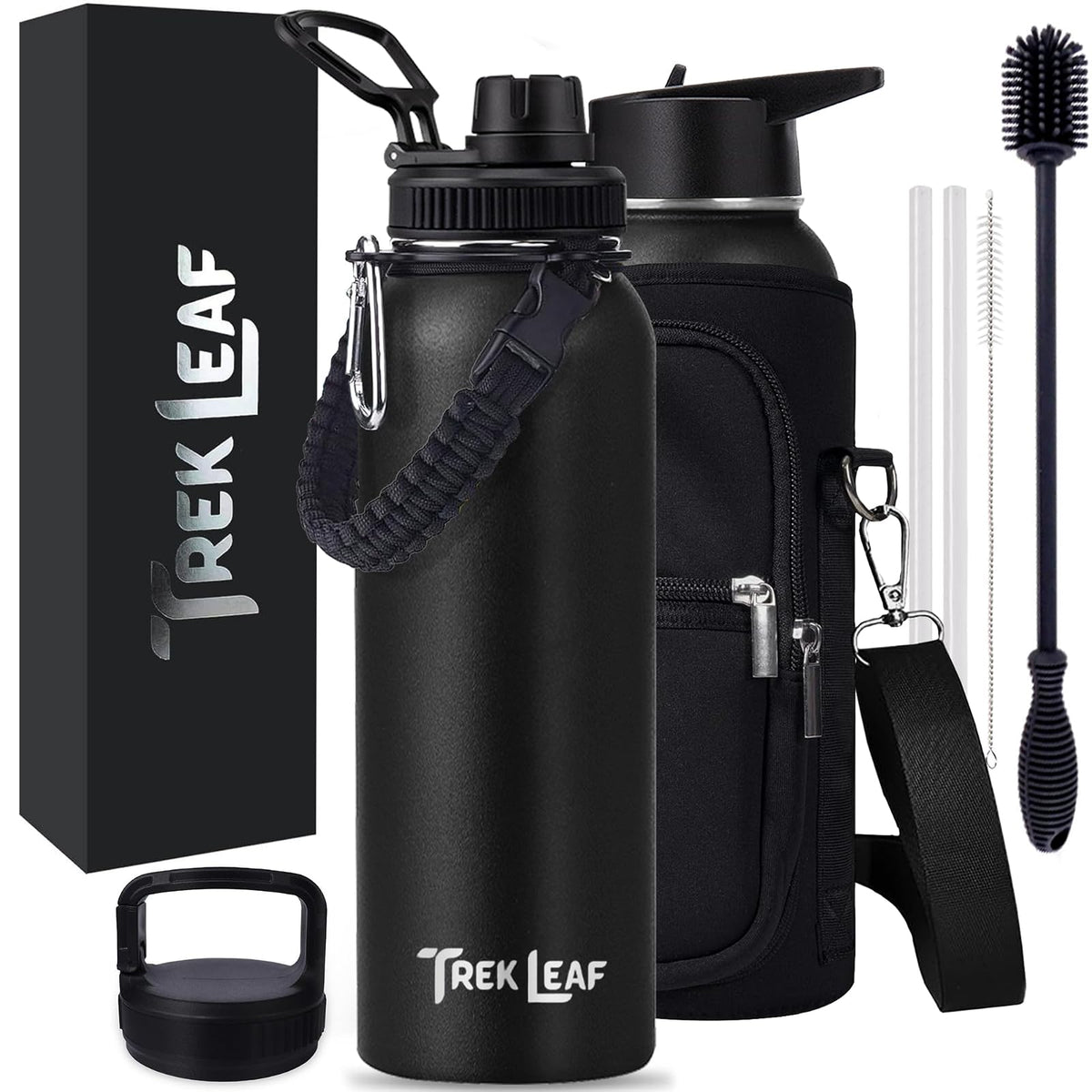 Trek Leaf Bottle, 40 Ounces, Black