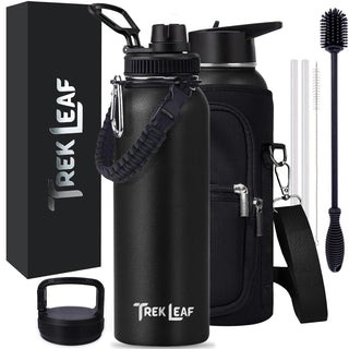 Trek Leaf Bottle, 40 Ounces, Black