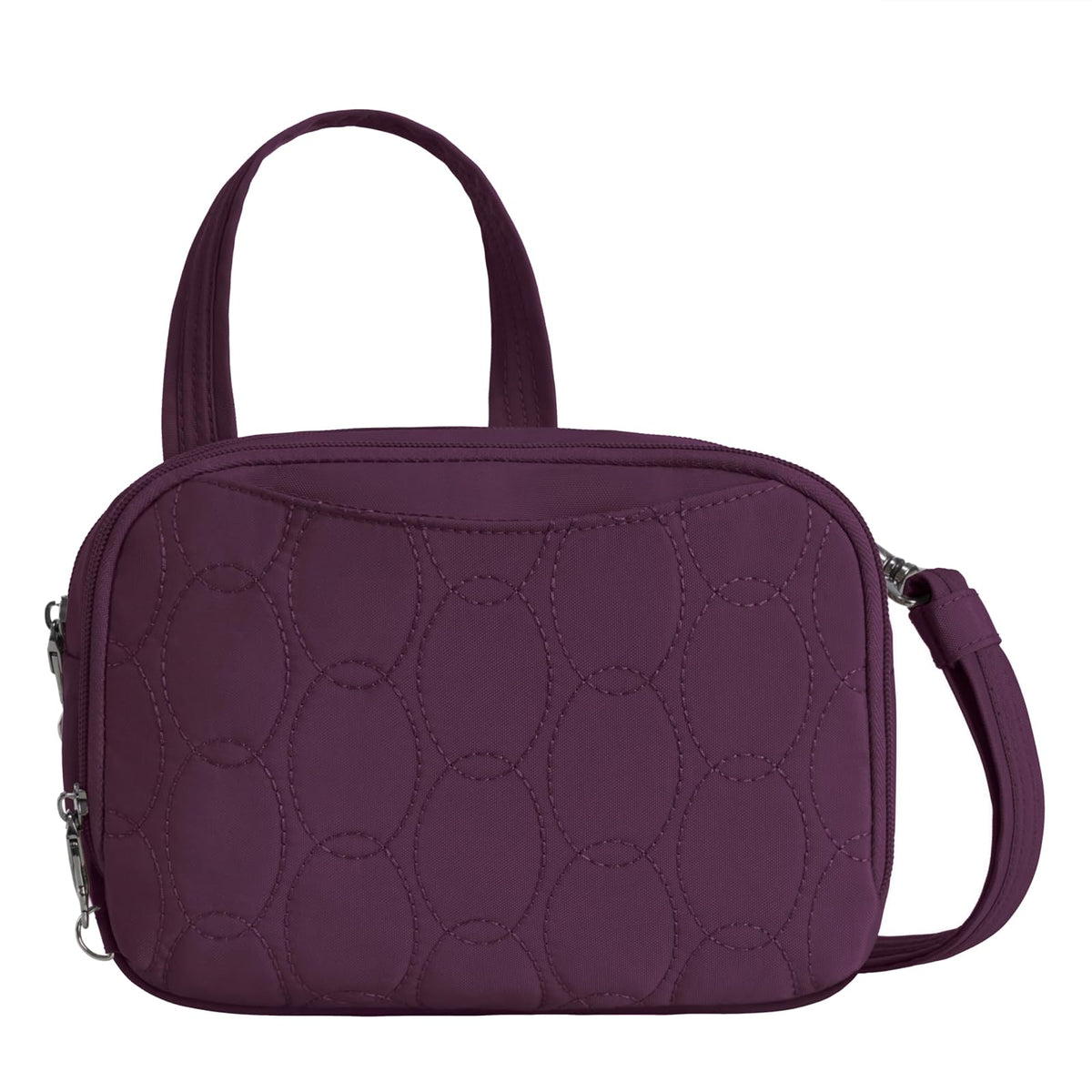 Travelon Handbag, 9”W X 6.25”H X 2.75”D, Plum