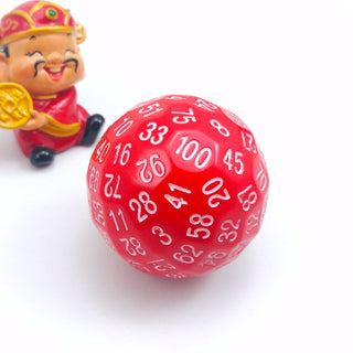 Bescon Polyhedral Dice 100 Sides Dice, D100 die, 100 Sided Cube, D100 Game Dice, 100-Sided Cube of Red Color