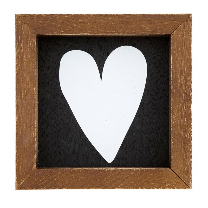 Santa Barbara Design Studio Pure Design Mini Decorative Wood sign for Home or Office, 6" Square, White Heart