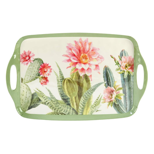 Certified International Desert Beauty Melamine Rectangular Tray with Handles, 19-inch Length
