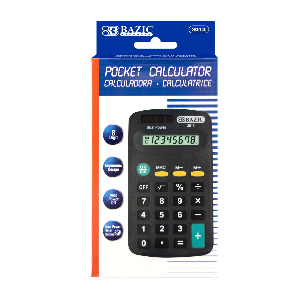BAZIC PRODUCTS Calculator, 1-Pack, Black