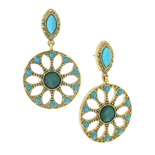 1928 Jewelry Company Earring, 2"L X 1.13"W, Turquoise