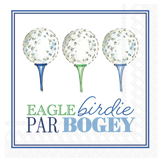 ihr SINCE 1977 Disposable Napkin, 5" x 5", Eagle Birdie Par Blue