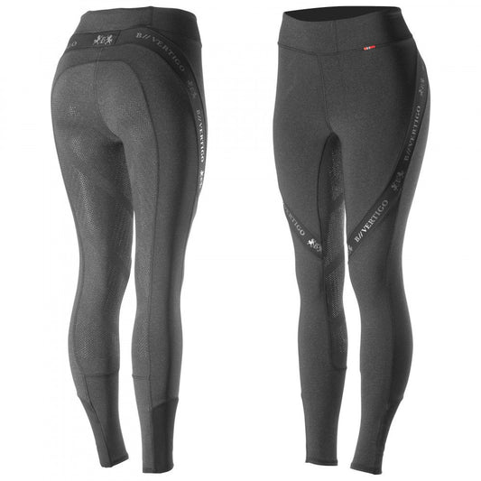 B Vertigo Jenny Ultra Comfort Quick Dry Women's Silicone Full Seat Riding Tights - Black - 22/24
