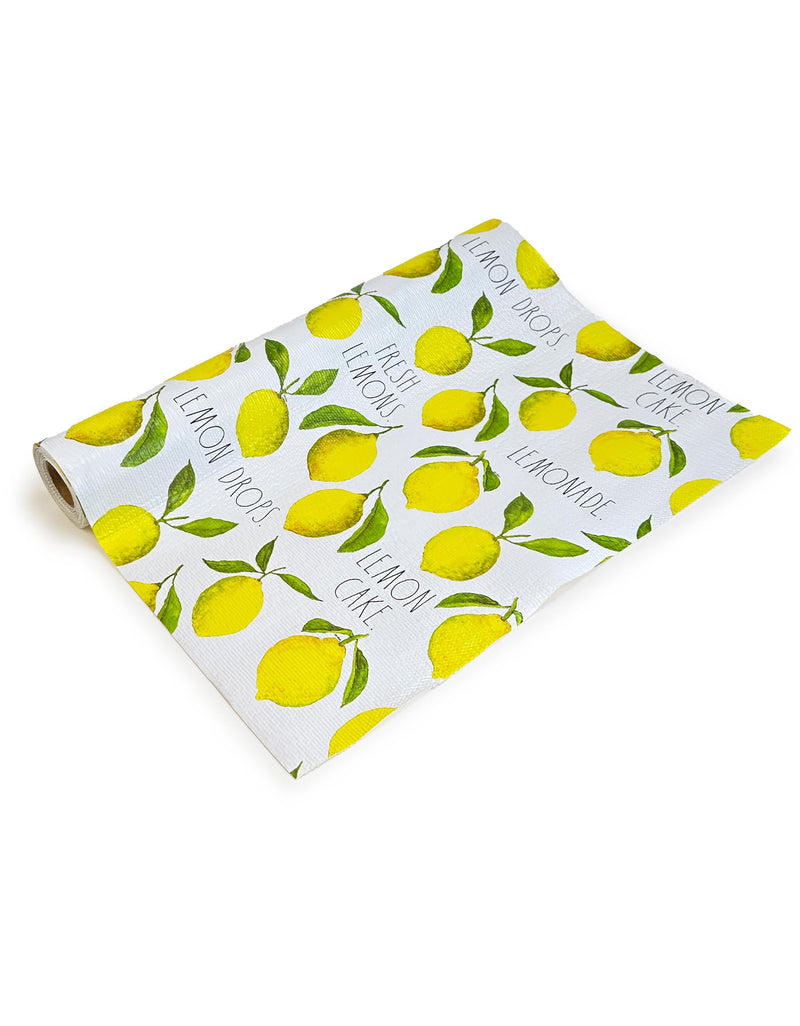 Rae Dunn Shelf Liner - Drawer Liner and Cabinet Liner - Decorative Anti-Slip Refrigerator Liners and Shelf Liners for Kitchen Cabinets, Pantry Shelves, Dresser Drawers (Lemon)