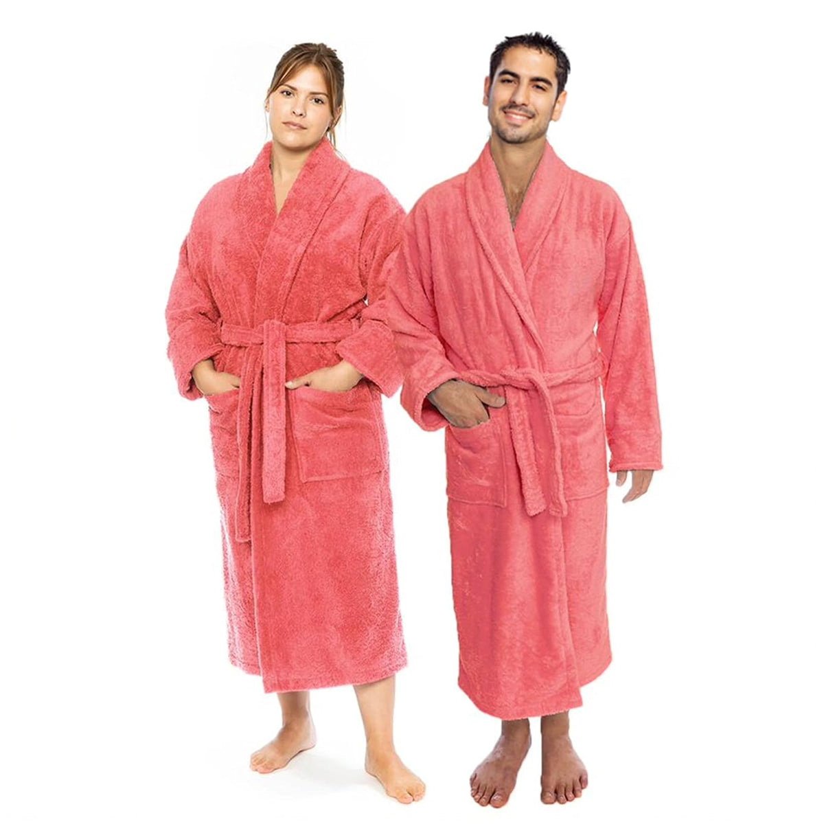 Classic Turkish Towels Robe, Medium, Pink