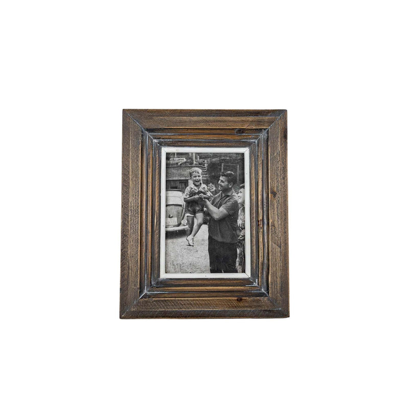 Foreside Home & Garden 4x6 Inch Beveled Vintage Picture Frame Deep Brown Wood, MDF & Glass