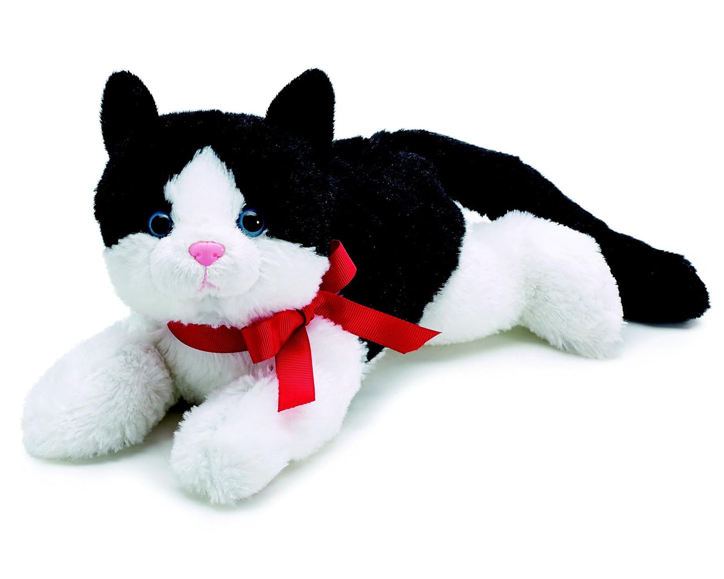 burton + BURTON Black and White Plush Kitty Cat with Red Bow for Valentine's Day