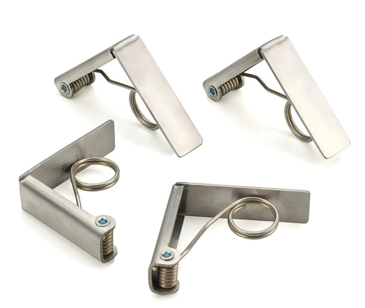 RSVP International  Endurance Stainless Steel Tablecloth Clips, Set of 4,Silver,1 pack