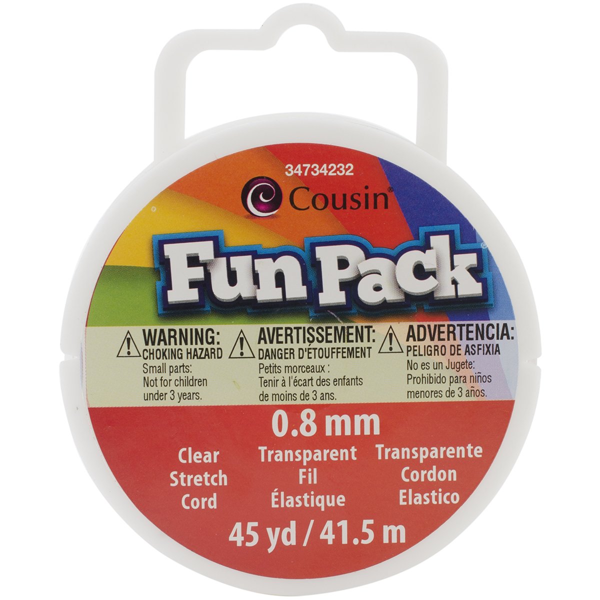 Cousin Thread Cord, 0.8 millimeters, Clear