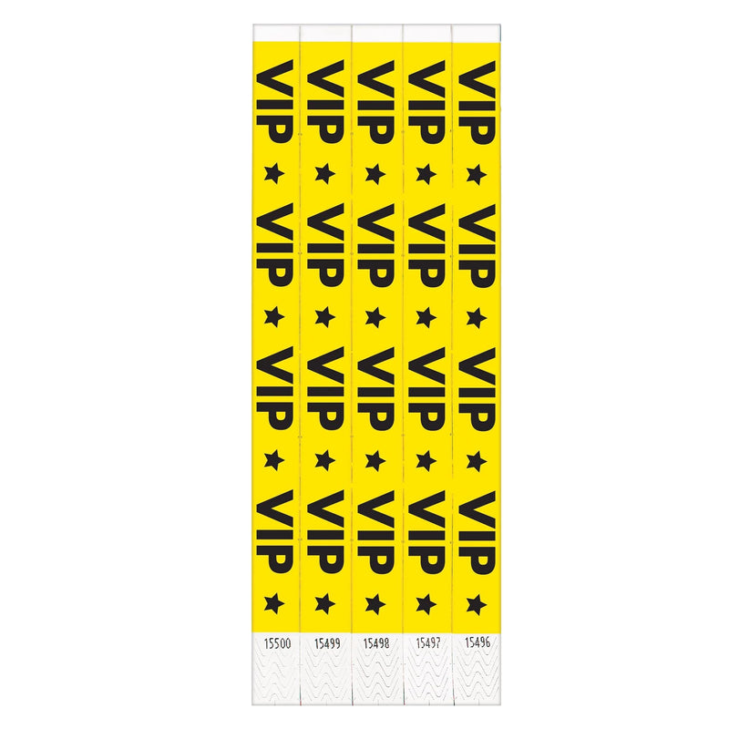 Vibrant VIP Star Yellow Wristbands - 500 Pack - Durable & Comfortable Material, Perfect for Events & Fashion Statements